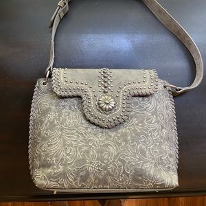 Montana West Grey Leather Concealed Carry Purse